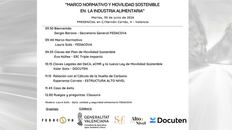  FEDACOVA - MARCO NORMATIVO Y MOVILIDAD SOSTENIBLE EN LA INDUSTRIA ALIMENTARIA 